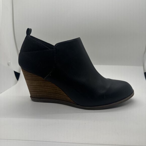 Dr Scholls Be Energized Wedge Bootie Women's Sz 9 M Black Slip-On Closed-Toe - Picture 2 of 13
